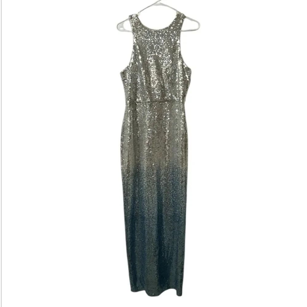 Maggy London Blue Ombre Sleeveless Maxi Dress(Size 8) - Picture 3 of 7